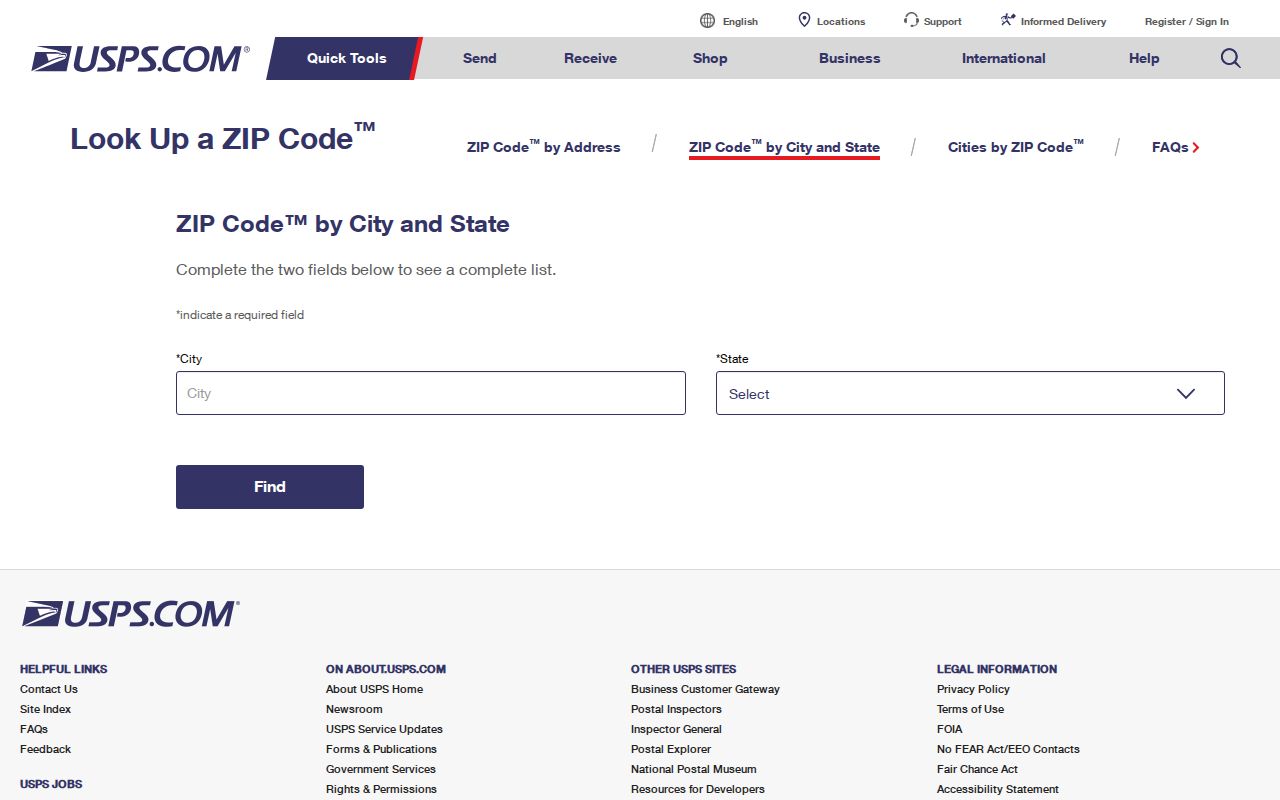 Eastmont ZIP code directory USPS address lookup screen