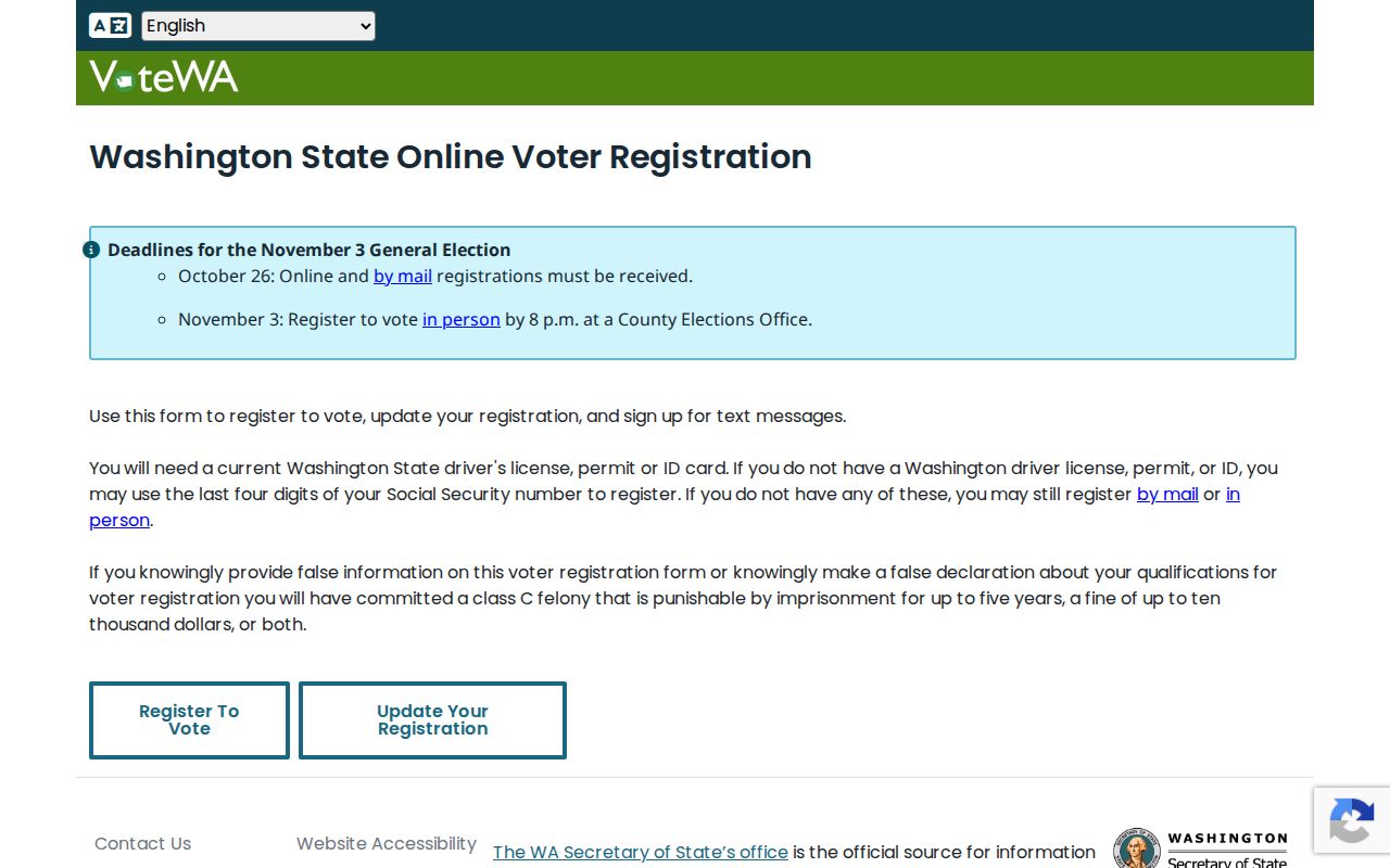 Eastmont residents directory VoteWA self-service portal